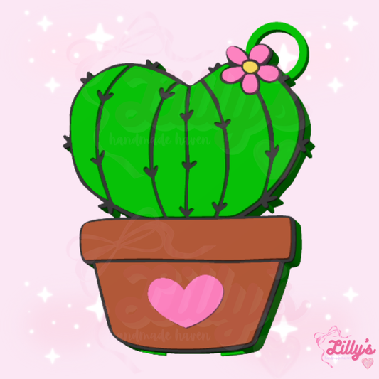 Cactus with Heart Can Opener Keychain