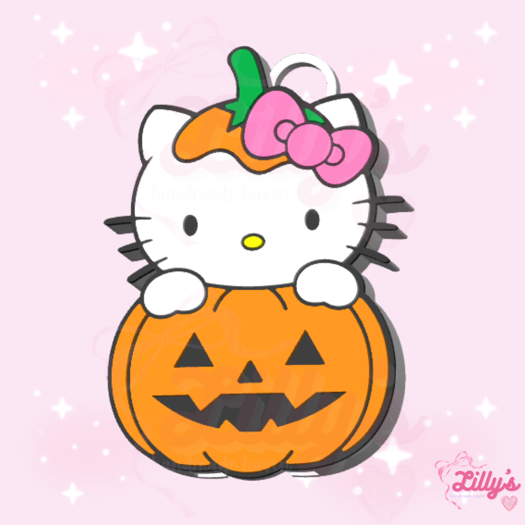 Cute Cat Pumpkin Can Opener Keychain