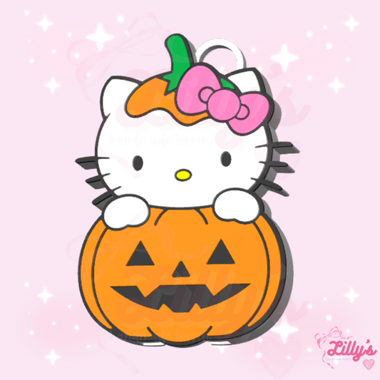 Cute Cat Pumpkin Can Opener Keychain