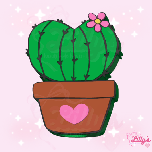 Cactus with Heart Straw Topper