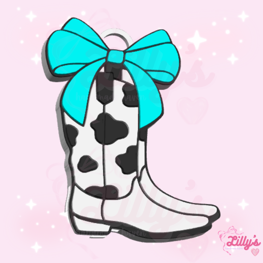 Cowgirl Boots with Bow Can Opener Keychain