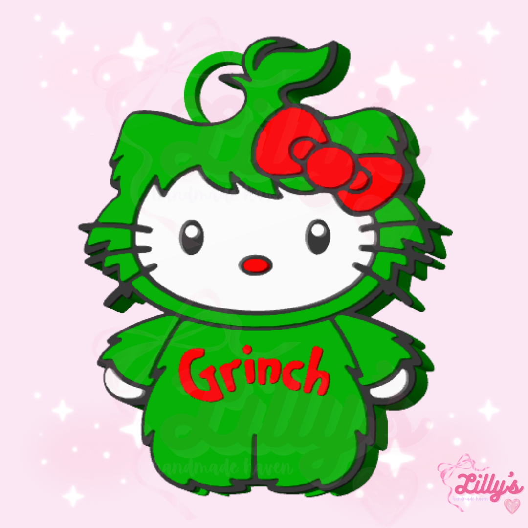 Cute Cat Green Guy Can Opener Keychain