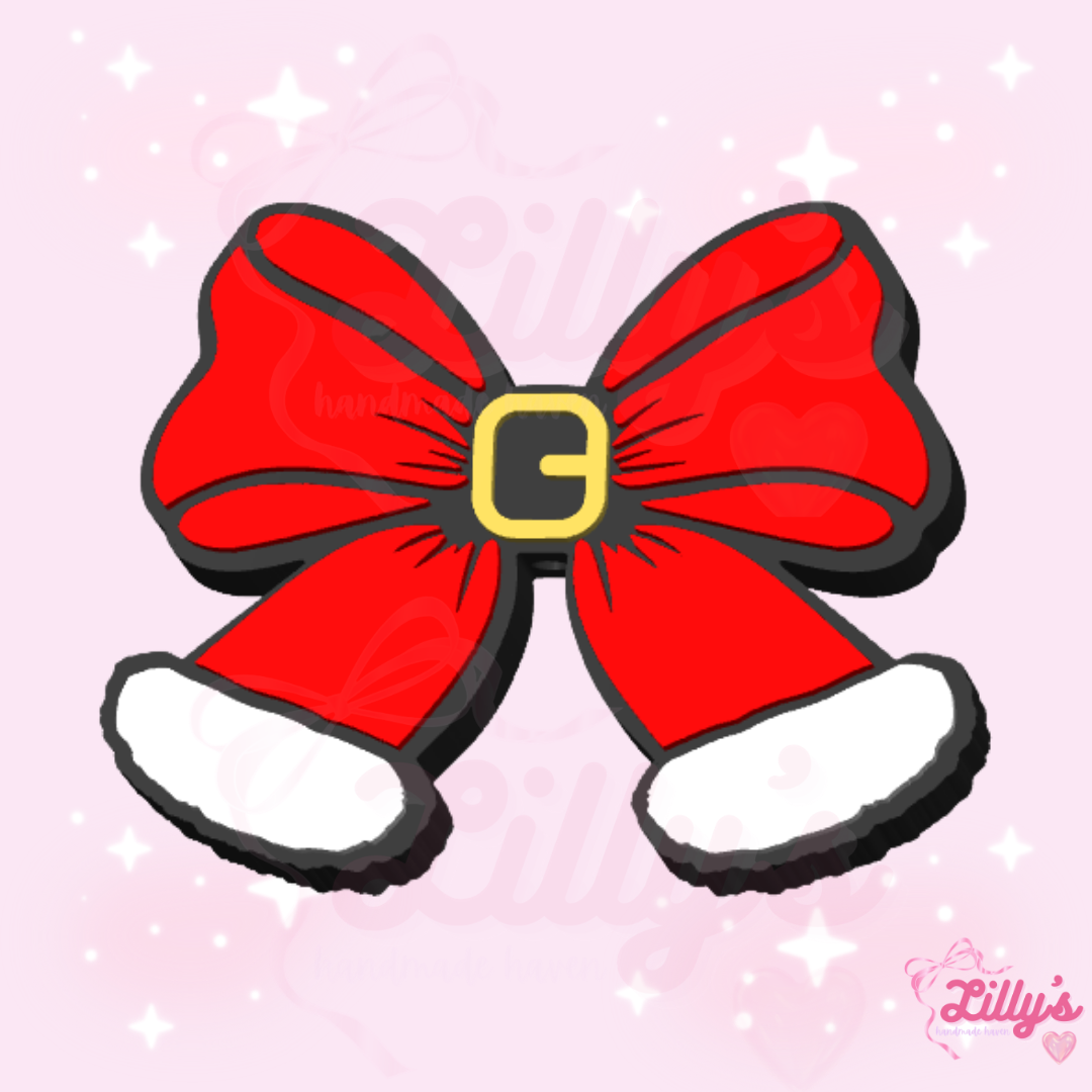 Santa Bow Pen Topper