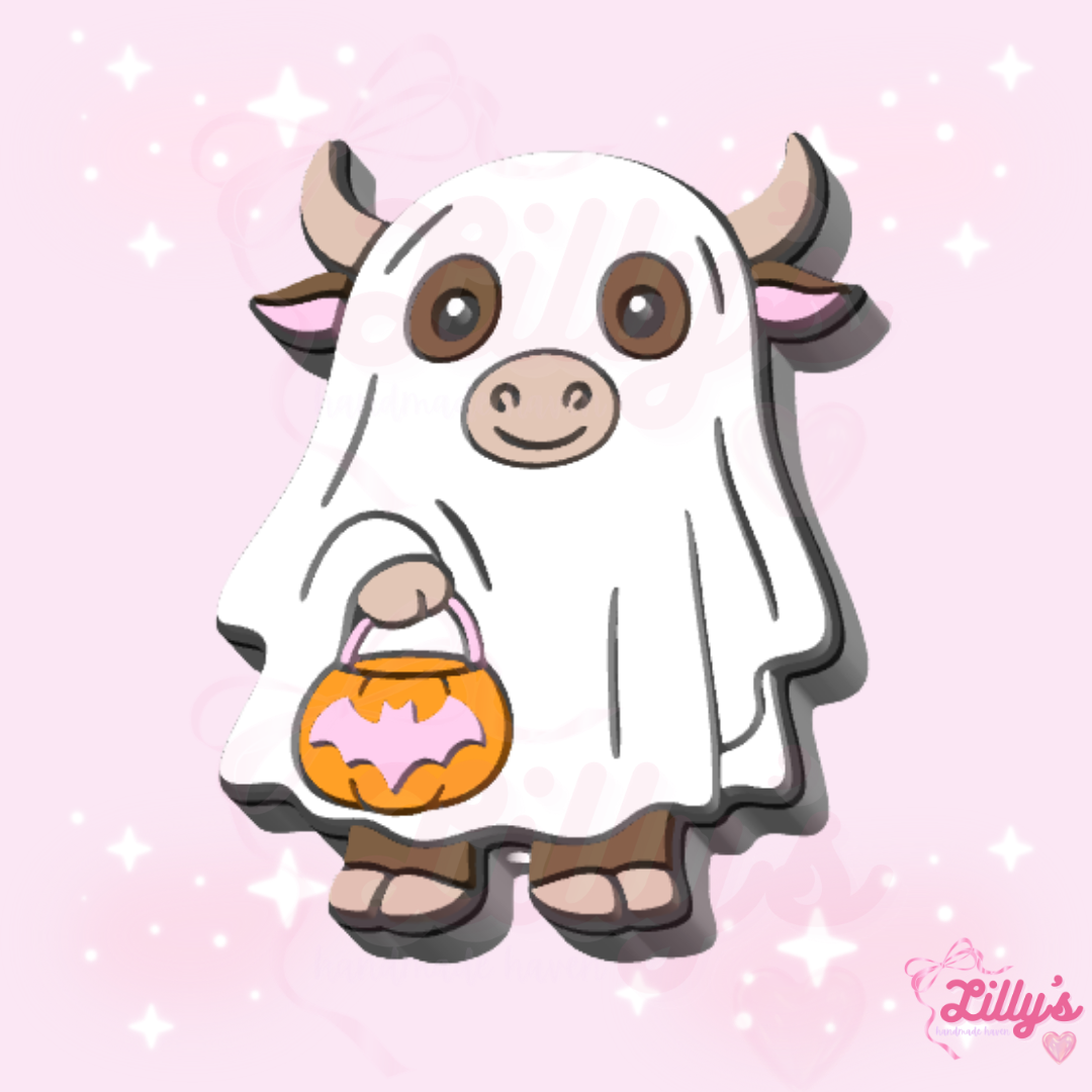 Ghost Highland Cow Pen Topper