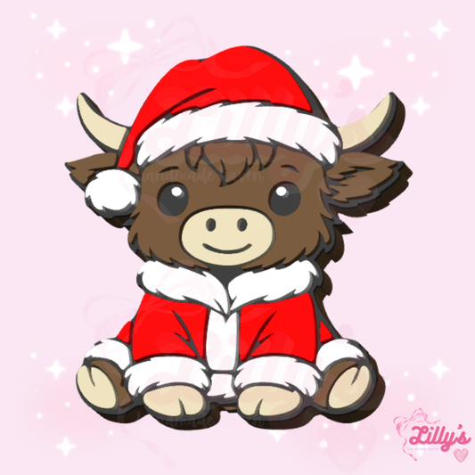 Christmas Highland Cow Pen Topper