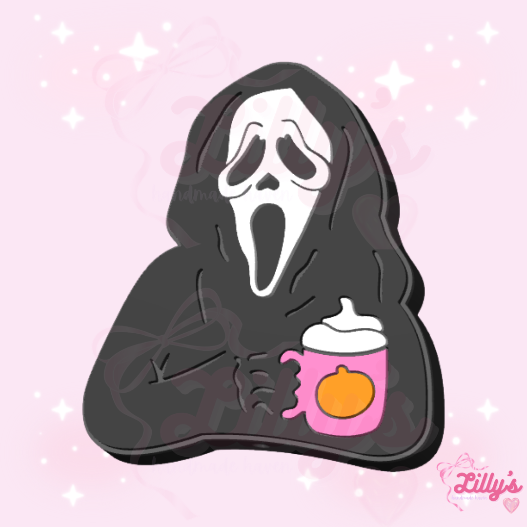 Ghost Face with Pumpkin Drink Pen Topper
