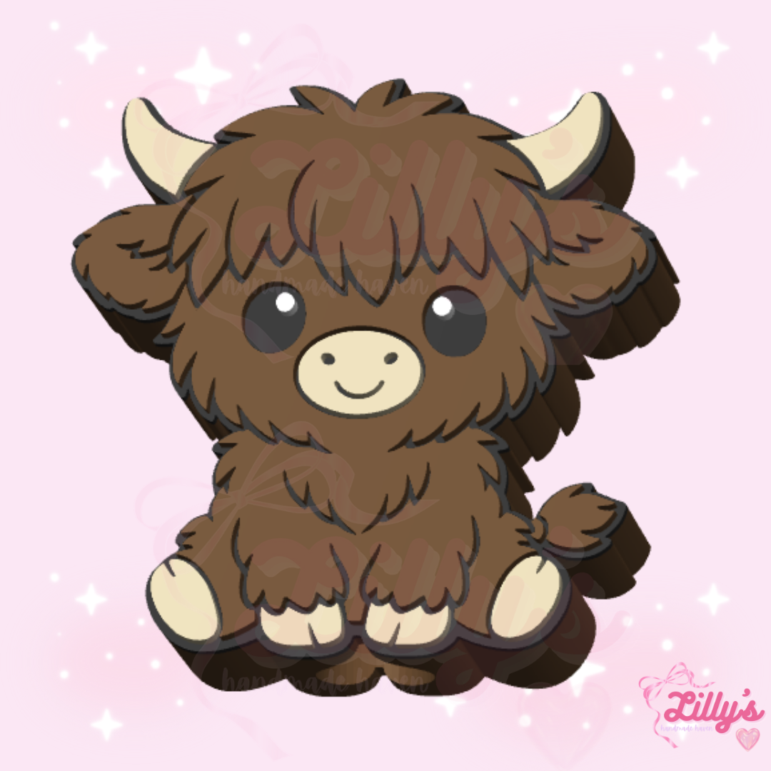 Baby Highland Cow Straw Topper