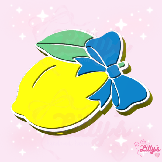 Lemon with Bow Pen Topper
