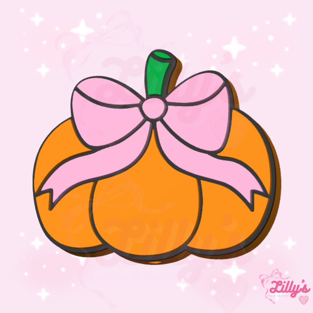 Pumpkin with Bow Pen Topper