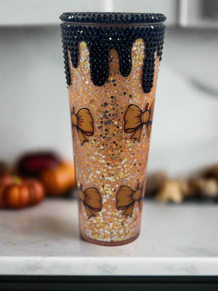 24 oz Fall Vibes Snow Globe Tumbler – Embrace the Season!