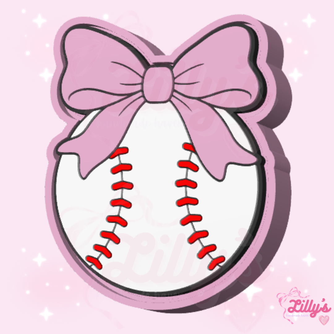 Baseball with Bow Clicker Keychain