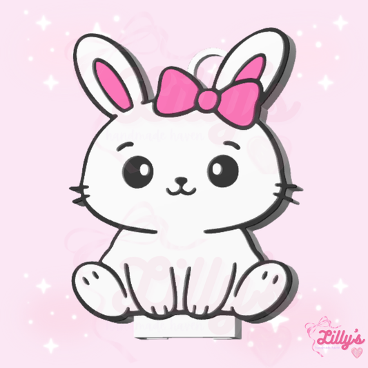 Bunny with Bow Can Opener Keychain