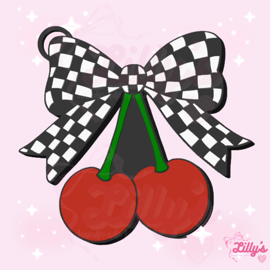 Checkered Coquette Cherries #1 Can Opener Keychain