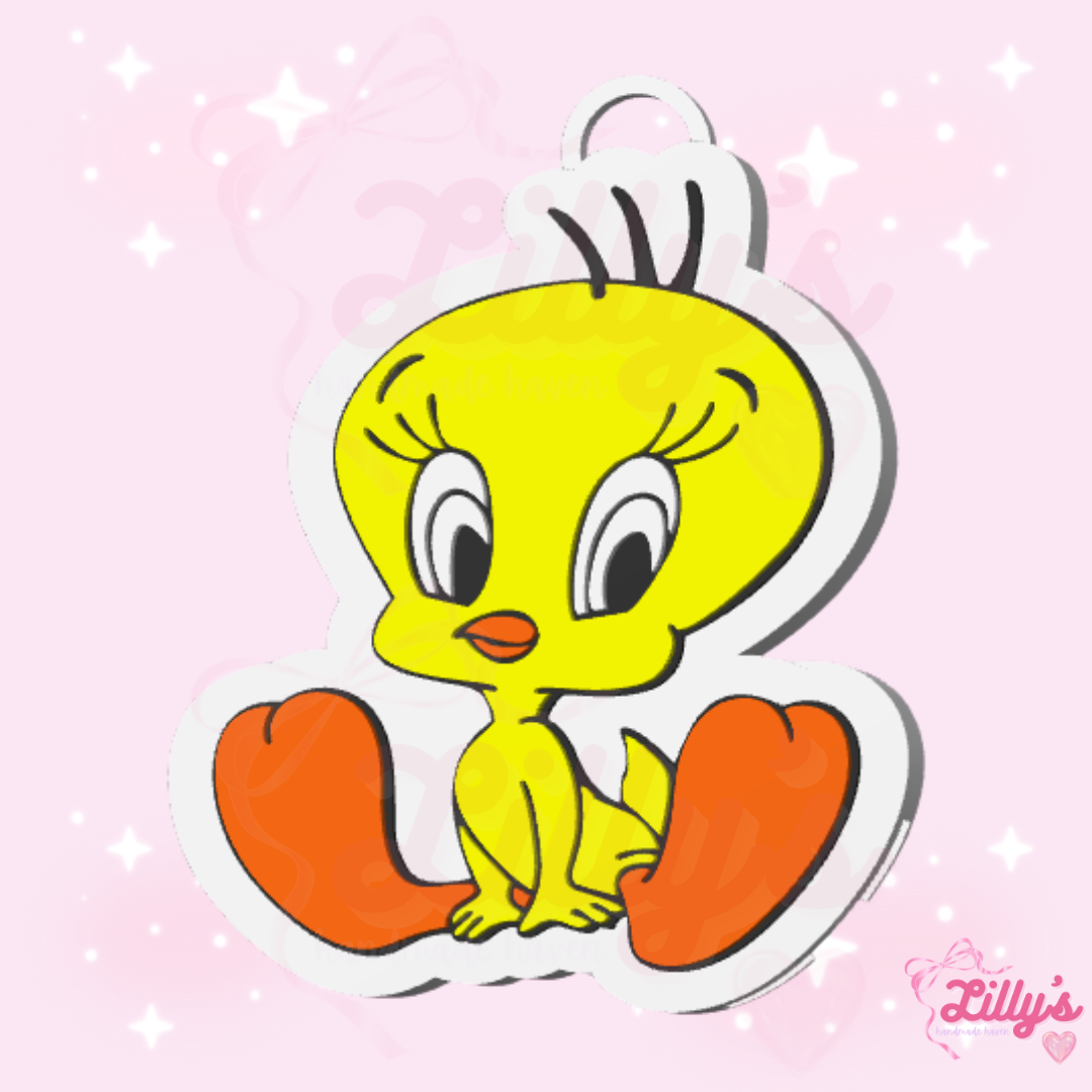 Cute Yellow Bird Can Opener Keychain