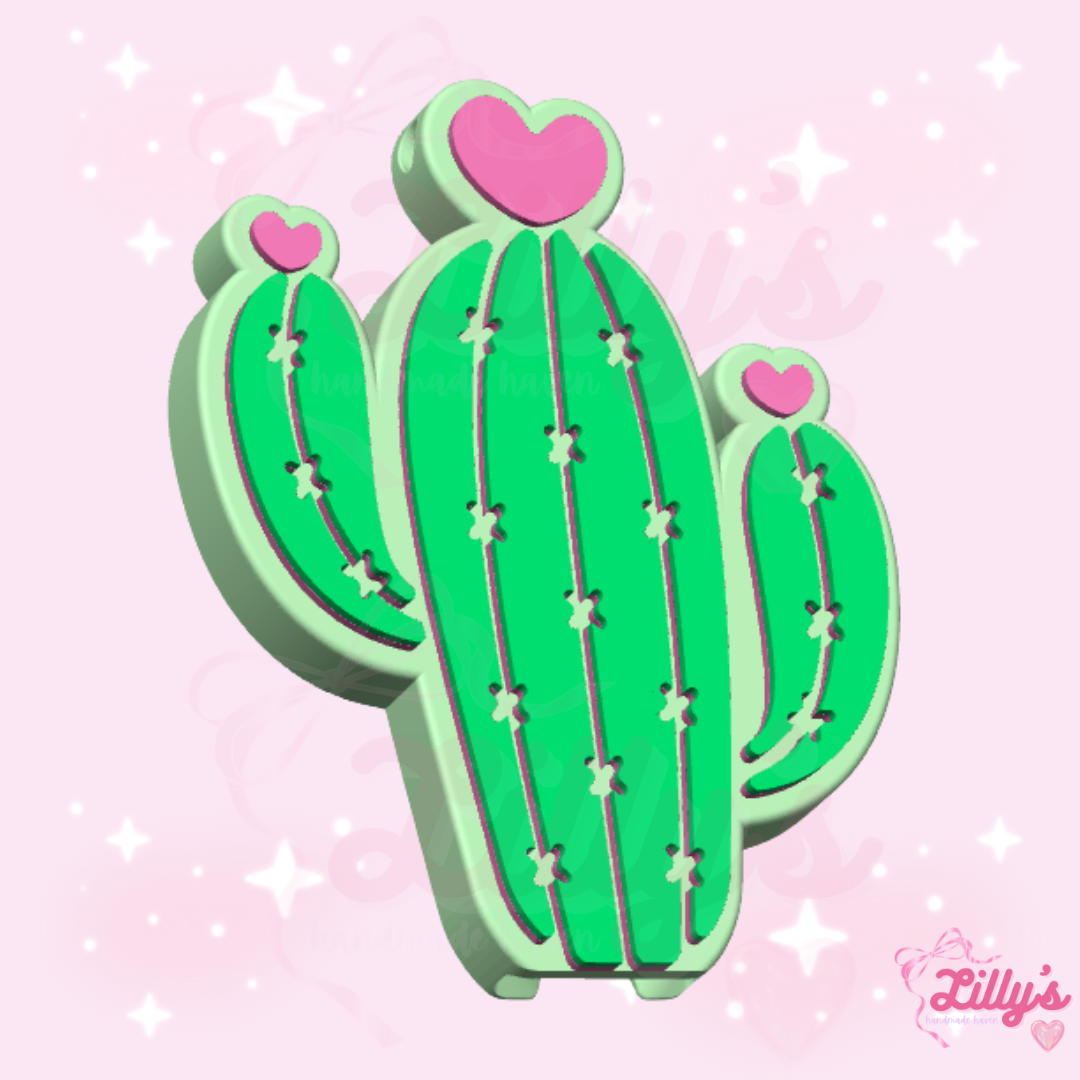 Cactus Hearts Can Opener Keychain
