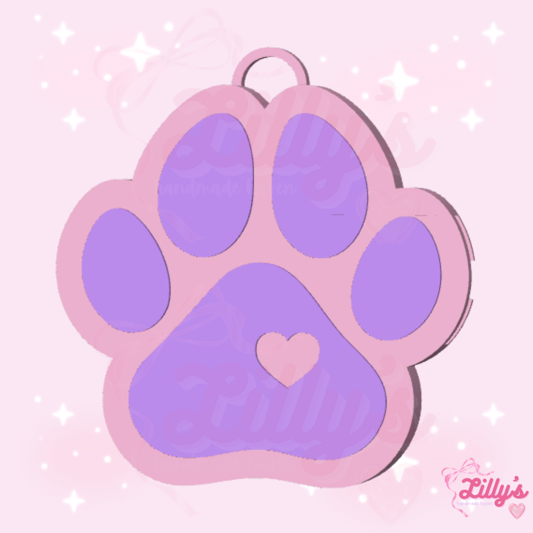 Dog Paw with Heart Can Opener Keychain