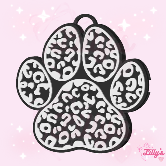 Dog Paw with Leopard Can Opener Keychain