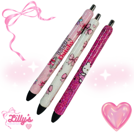 Cartoon & Movie Custom Glitter Resin Pens – Choose Your Wrap & Glitter