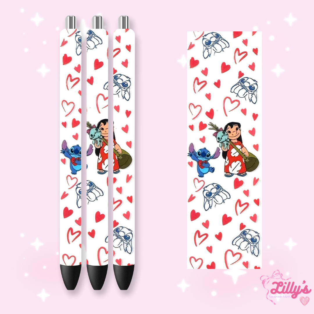 Mouse Theme Park & Princess Custom Glitter Resin Pens – Choose Your Wrap & Glitter