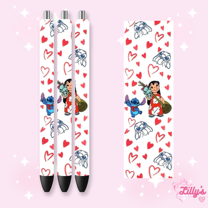 Mouse Theme Park & Princess Custom Glitter Resin Pens – Choose Your Wrap & Glitter