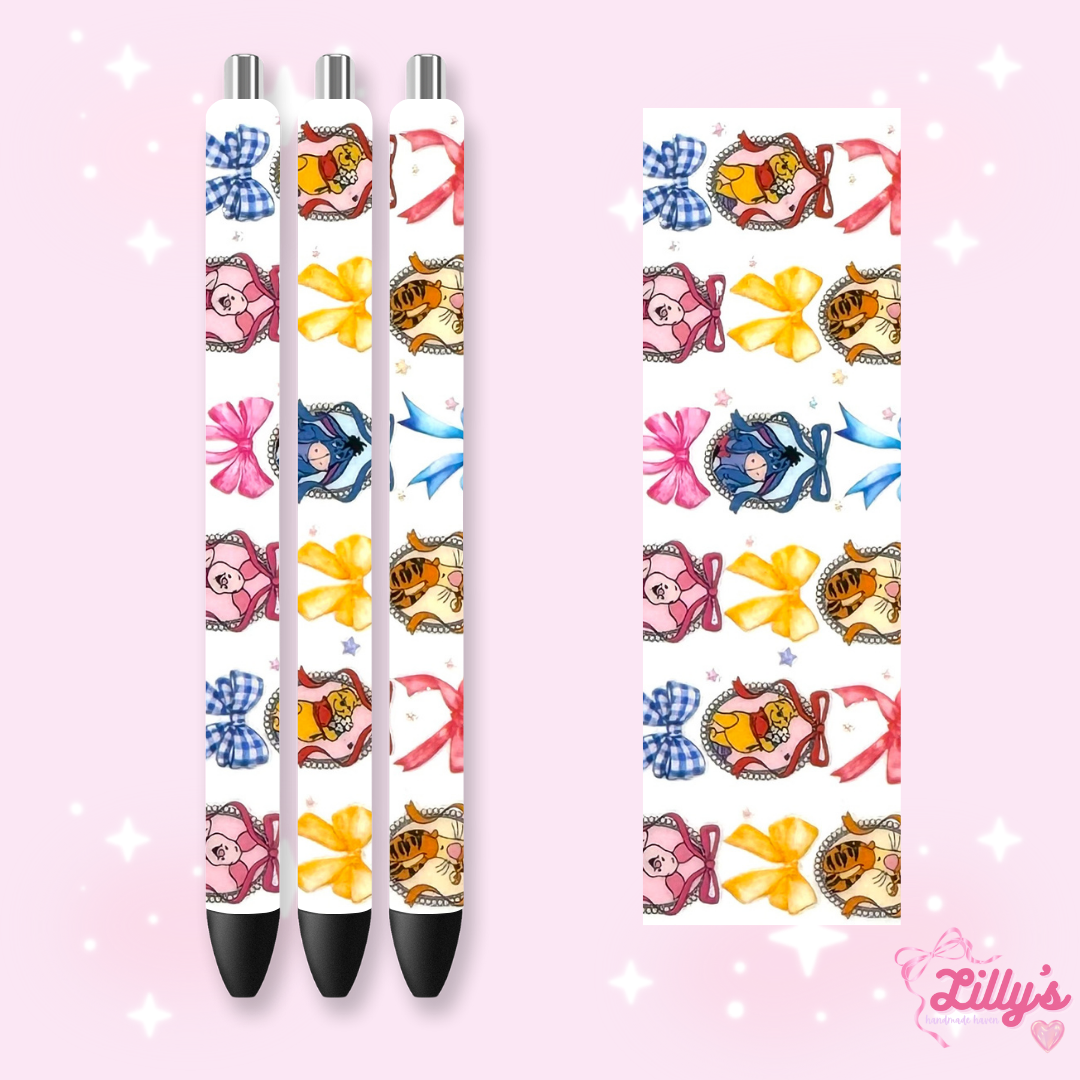 Mouse Theme Park & Princess Custom Glitter Resin Pens – Choose Your Wrap & Glitter