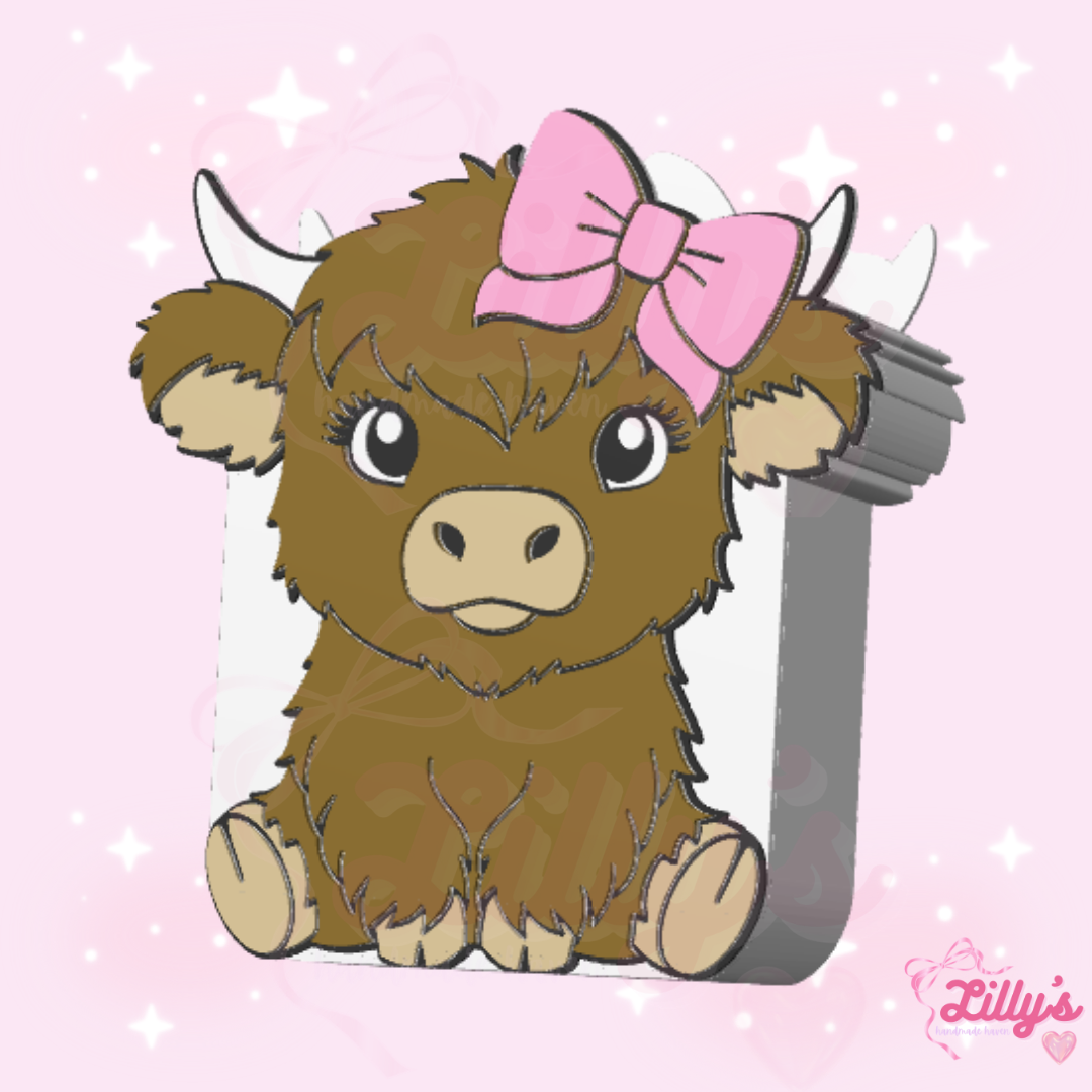 Highland Cow #2 Pen/Makeup Brush Holder