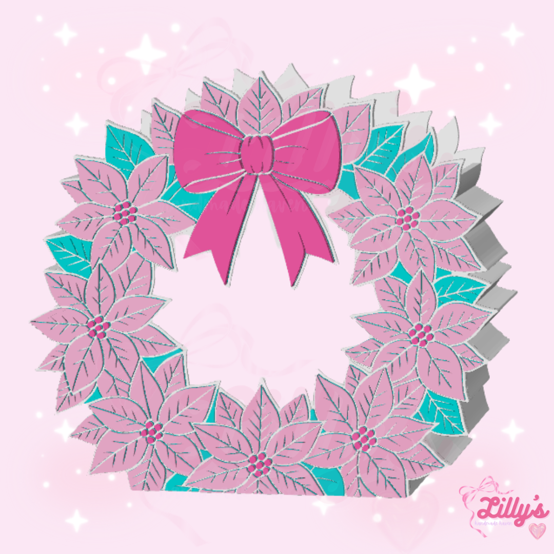 Poinsettia Wreath Pen/Makeup Brush Holder