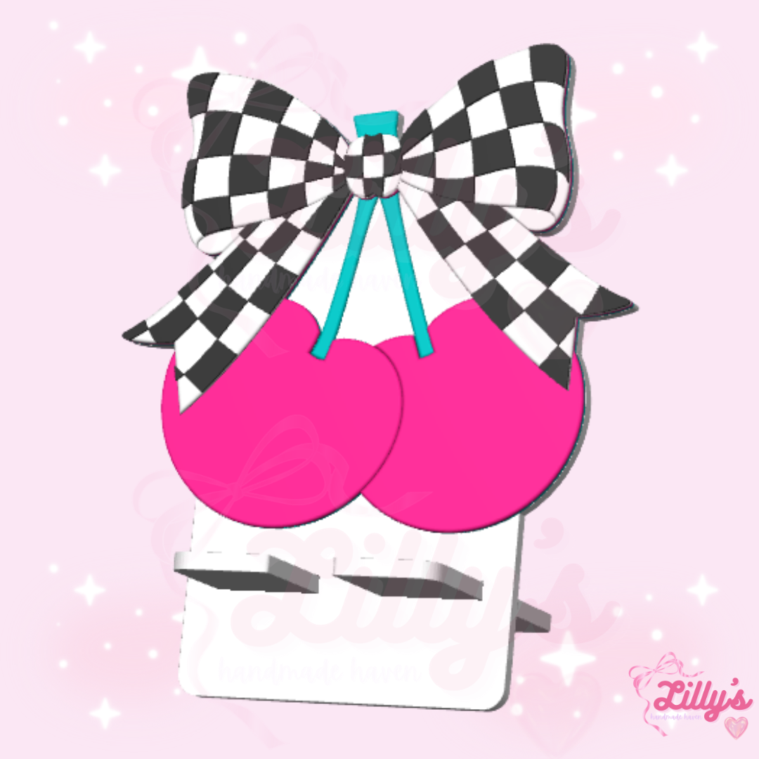 Checkered Cherries Phone Holder