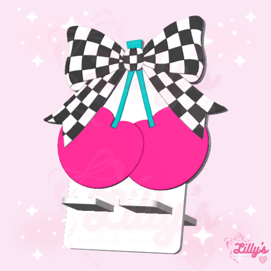 Checkered Cherries Phone Holder