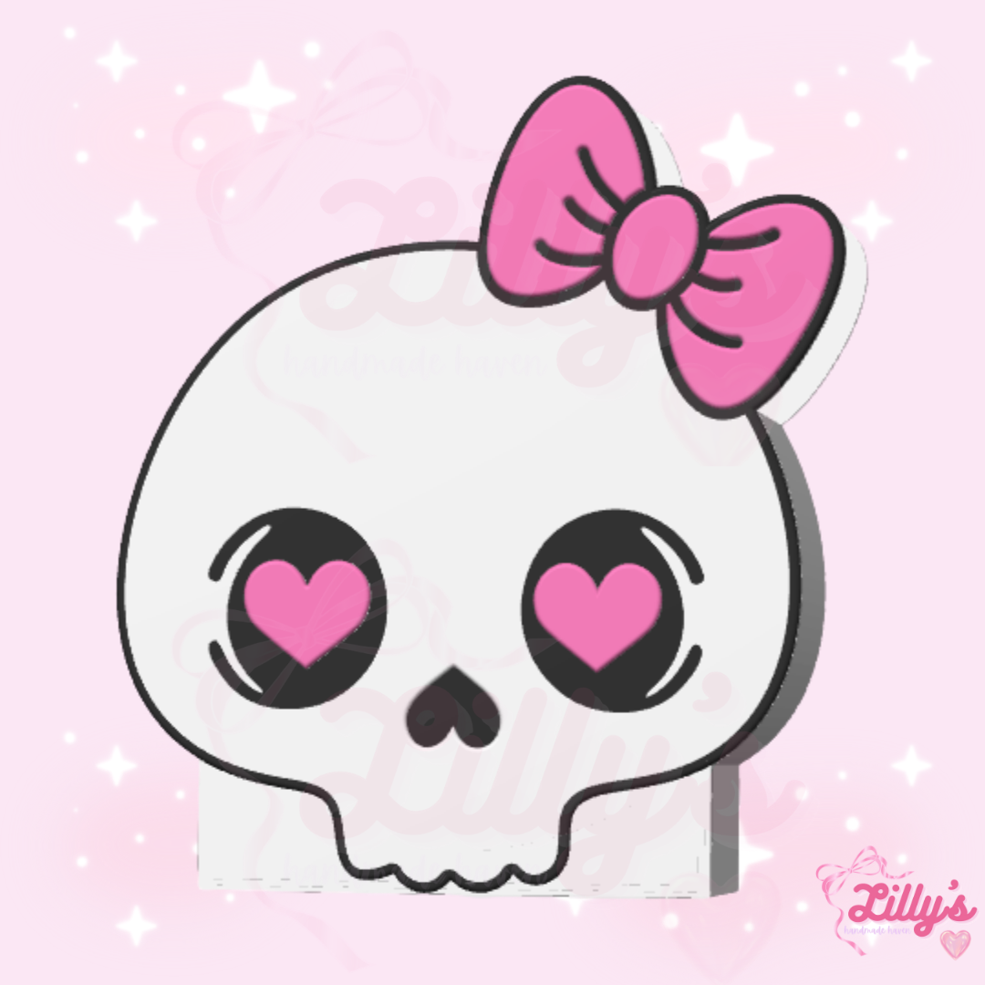 Skull with Bow Pen/Makeup Brush Holder