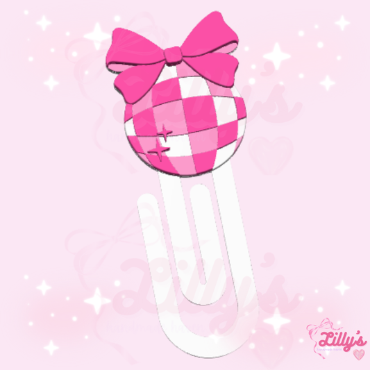 Disco Ball with Bow Jumbo Paper Clip