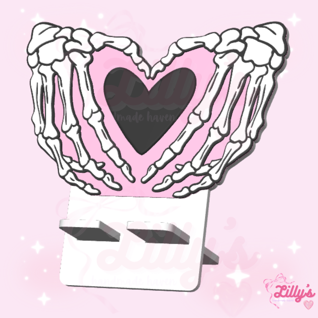 Skeleton Hands Heart Phone Holder