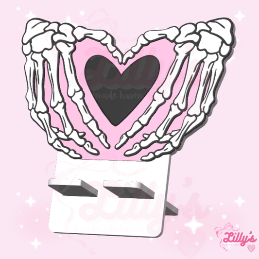 Skeleton Hands Heart Phone Holder