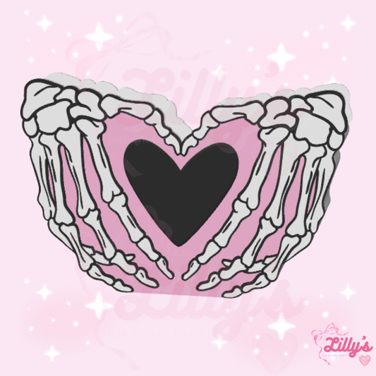 Skeleton Heart Hands Pen/Makeup Brush Holder