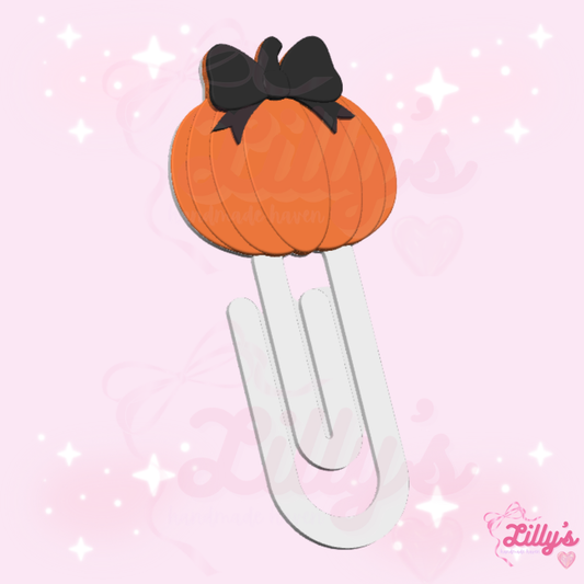 Pumpkin with Bow Jumbo Paper Clip