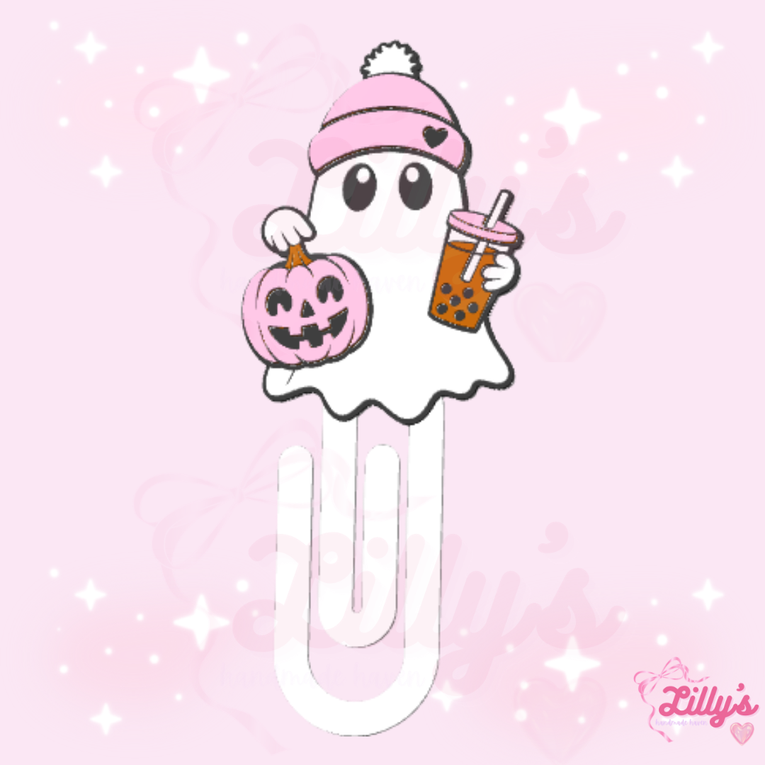 Halloween Ghost with Coffee Jumbo Paper Clip