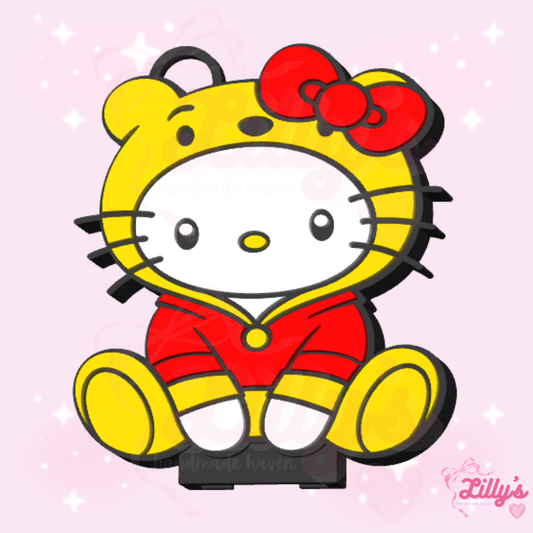 Cute Cat in Honey Bear Can Opener Keychain