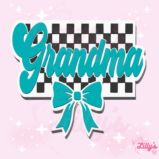 Checkered Grandma Pen Topper