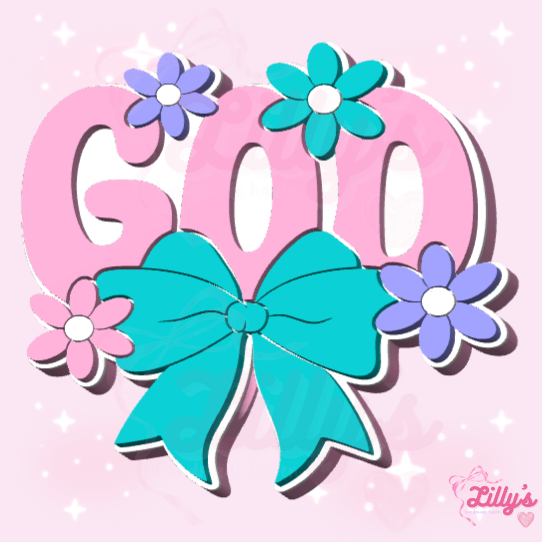 God with Bow Pen Topper