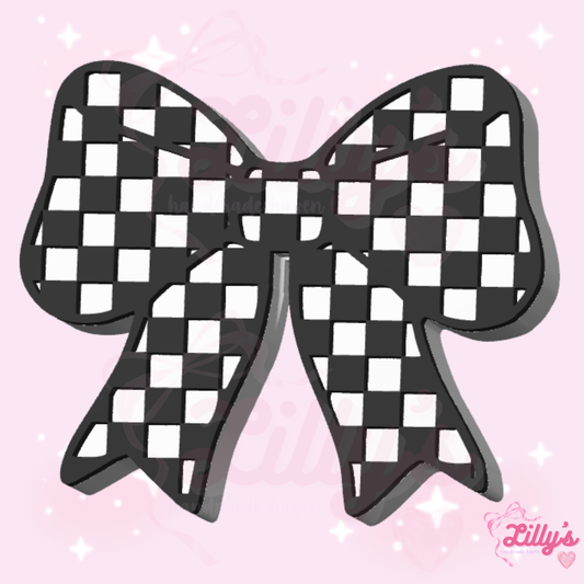 Checkered Bow #2 Pen Topper