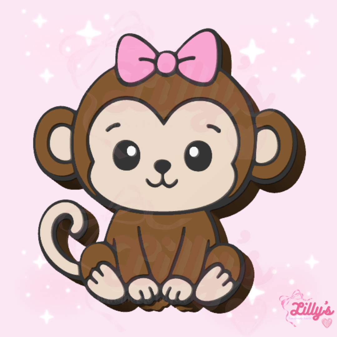 Monkey with Bow Straw Topper
