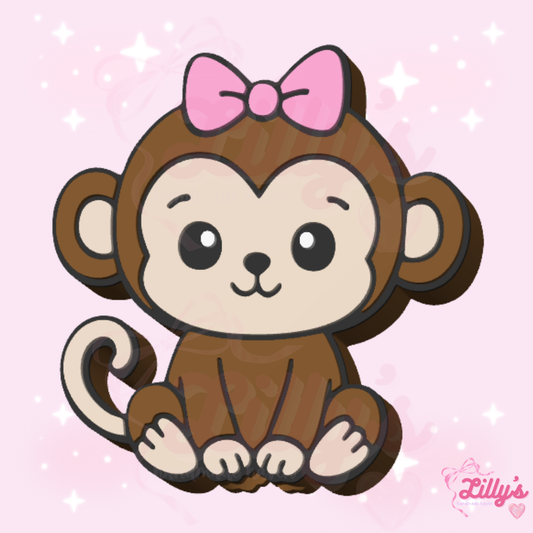 Monkey with Bow Straw Topper