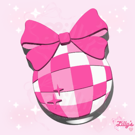 Disco Ball with Bow Straw Topper