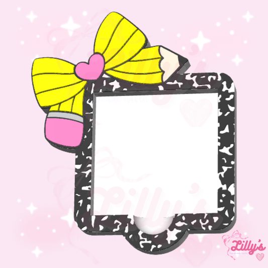 Pencil Bow Composition Sticky Note Holder