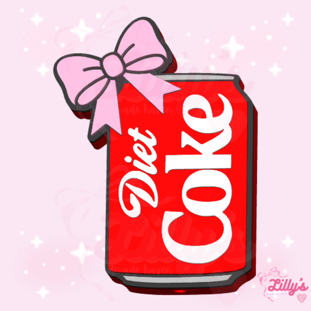 Red Diet Soda with Bow Pen Topper
