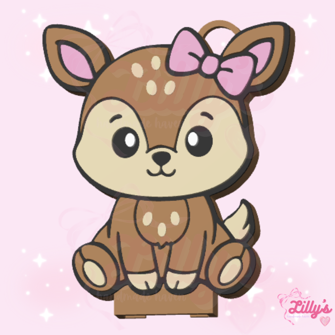 Deer with Bow Can Opener Keychain