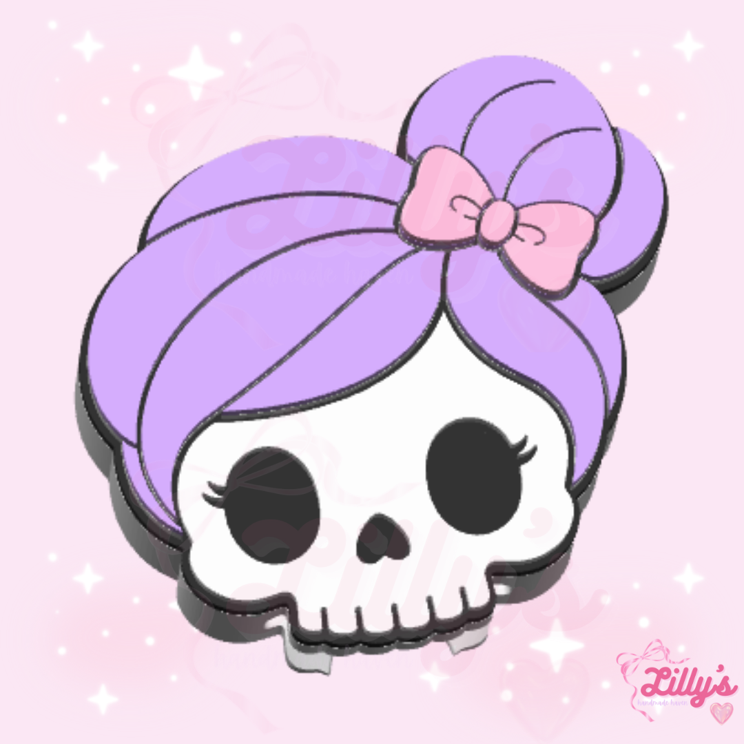 Mama Skull with Side Bun Can Opener Keychain