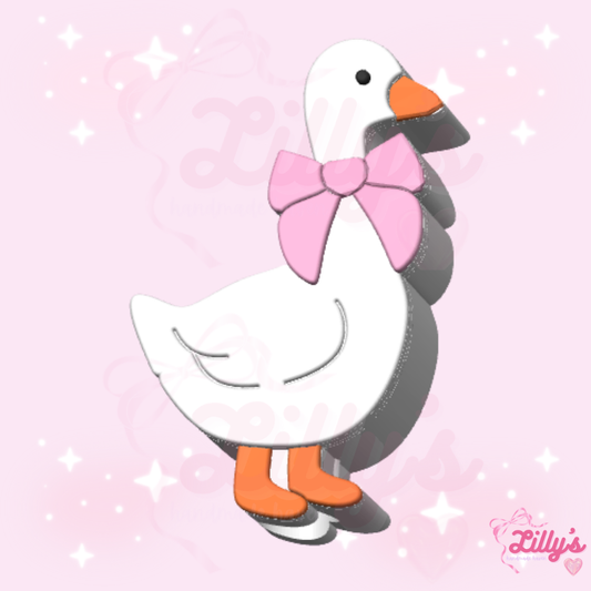 Goose with Bow Straw Topper