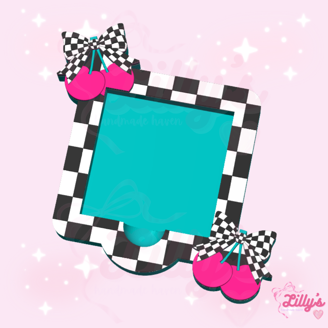 Checkered Cherry Sticky Note Holder