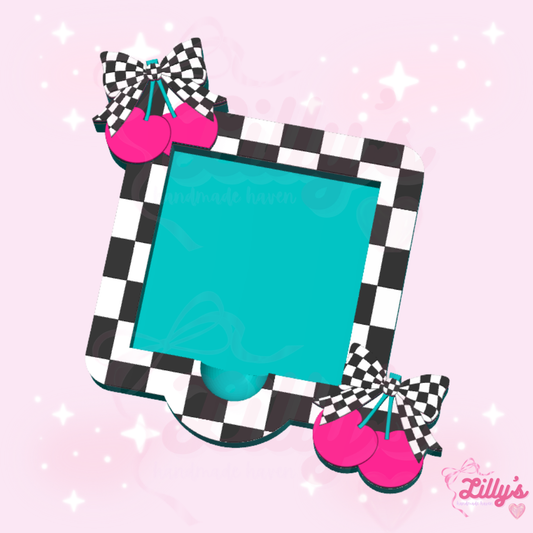 Checkered Cherry Sticky Note Holder
